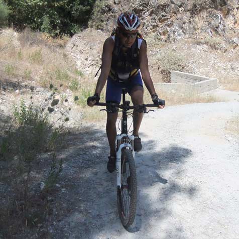 With the mountain bike over the Greek Island of Samos